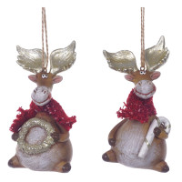 Фигурка декоративная подвесная "Олень",  L5,5 W4,5 H10,5 см, 2в.
