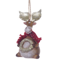 Фигурка декоративная подвесная "Олень",  L5,5 W4,5 H10,5 см, 2в.