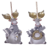 Фигурка декоративная подвесная "Олень",  L5,5 W4,5 H10,5 см, 2в.