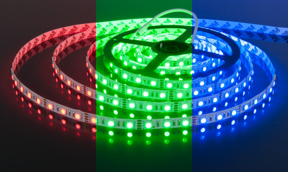 Светодиодная лента 12V 14,4W Лента светодиодная 12V 14,4W 60Led 5050 IP20 RGB, 5м Elektrostandard