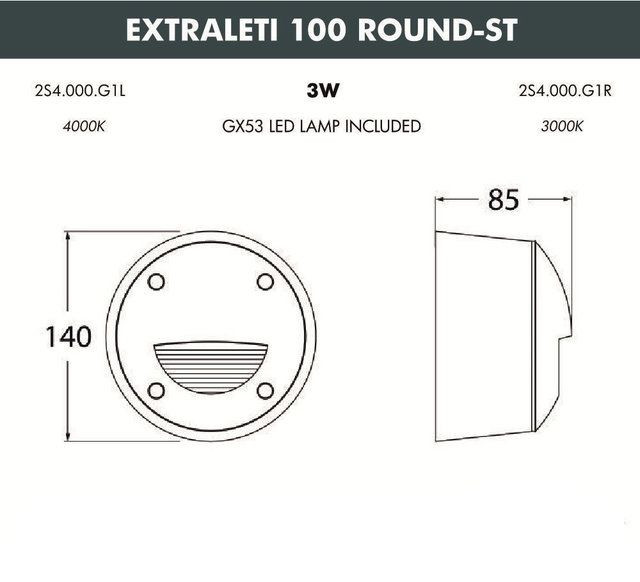 Подсветка для лестниц и ступеней Leti 2S4.000.000.LYG1L Fumagalli