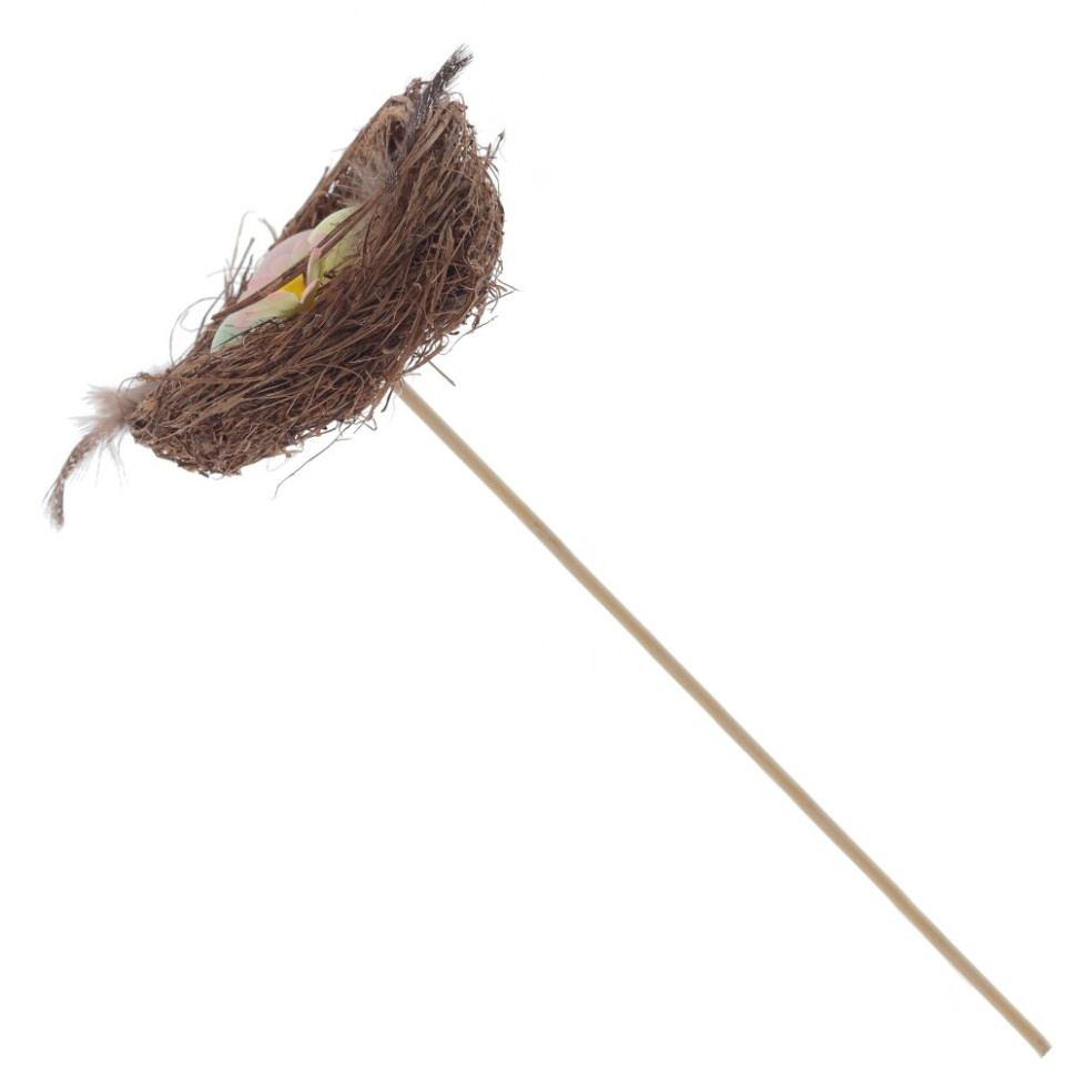 Изделие декоративное (вставка) "Гнездо пасхальное" (8*7*3) (блок 12 шт), L7 W7,5 H22 см, 2в.