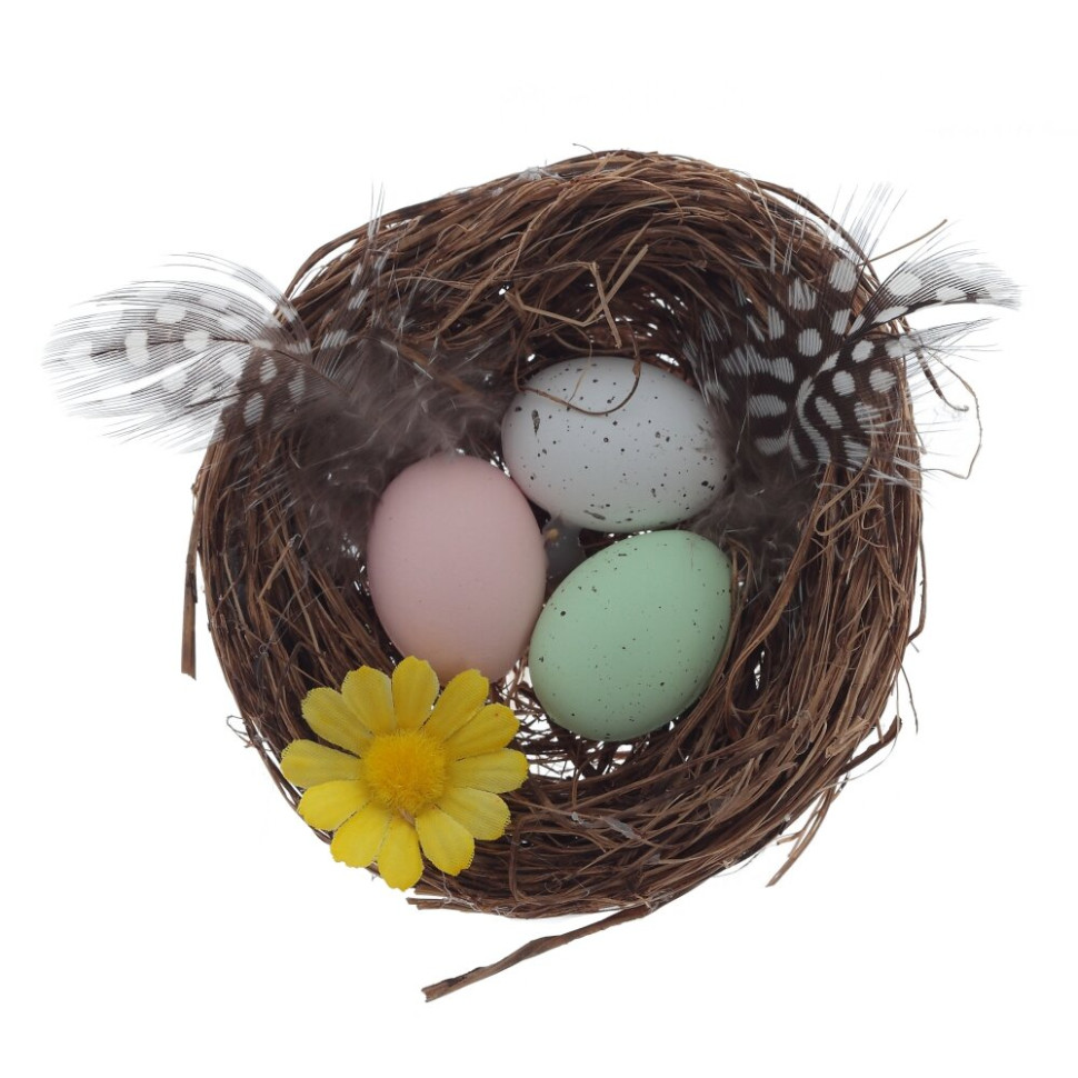 Изделие декоративное (вставка) "Гнездо пасхальное" (8*7*3) (блок 12 шт), L7 W7,5 H22 см, 2в.