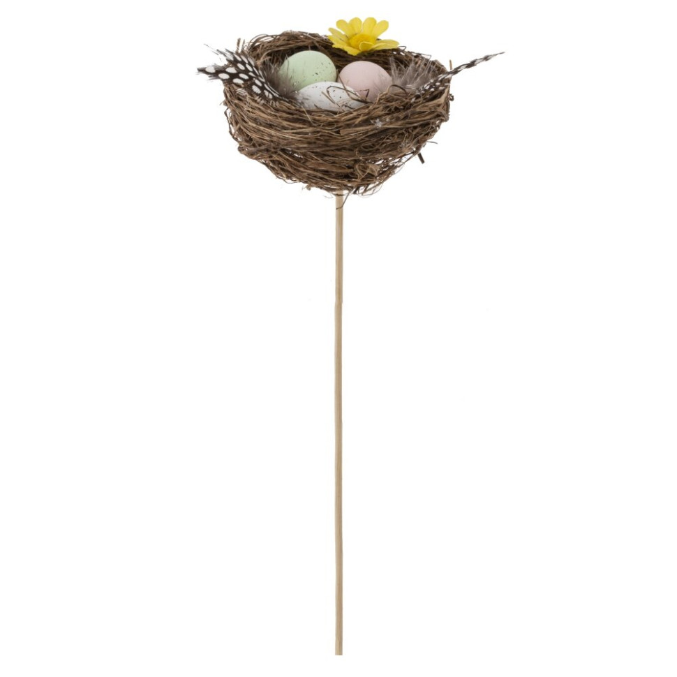 Изделие декоративное (вставка) "Гнездо пасхальное" (8*7*3) (блок 12 шт), L7 W7,5 H22 см, 2в.