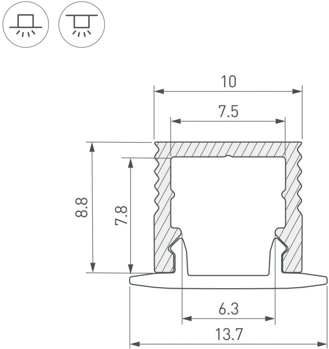 Профиль для светодиодной ленты SL-MINI 049018 Arlight
