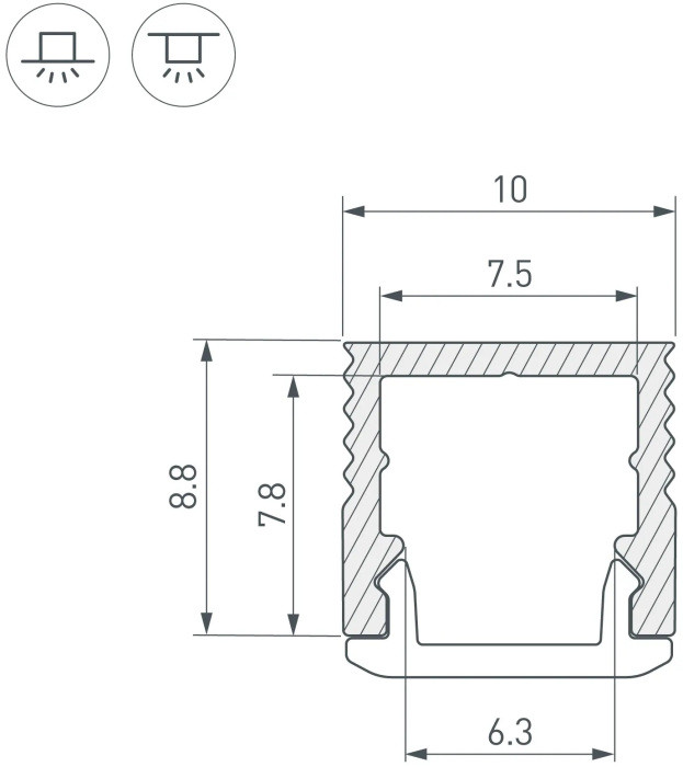 Профиль для светодиодной ленты SL-MINI 049018 Arlight