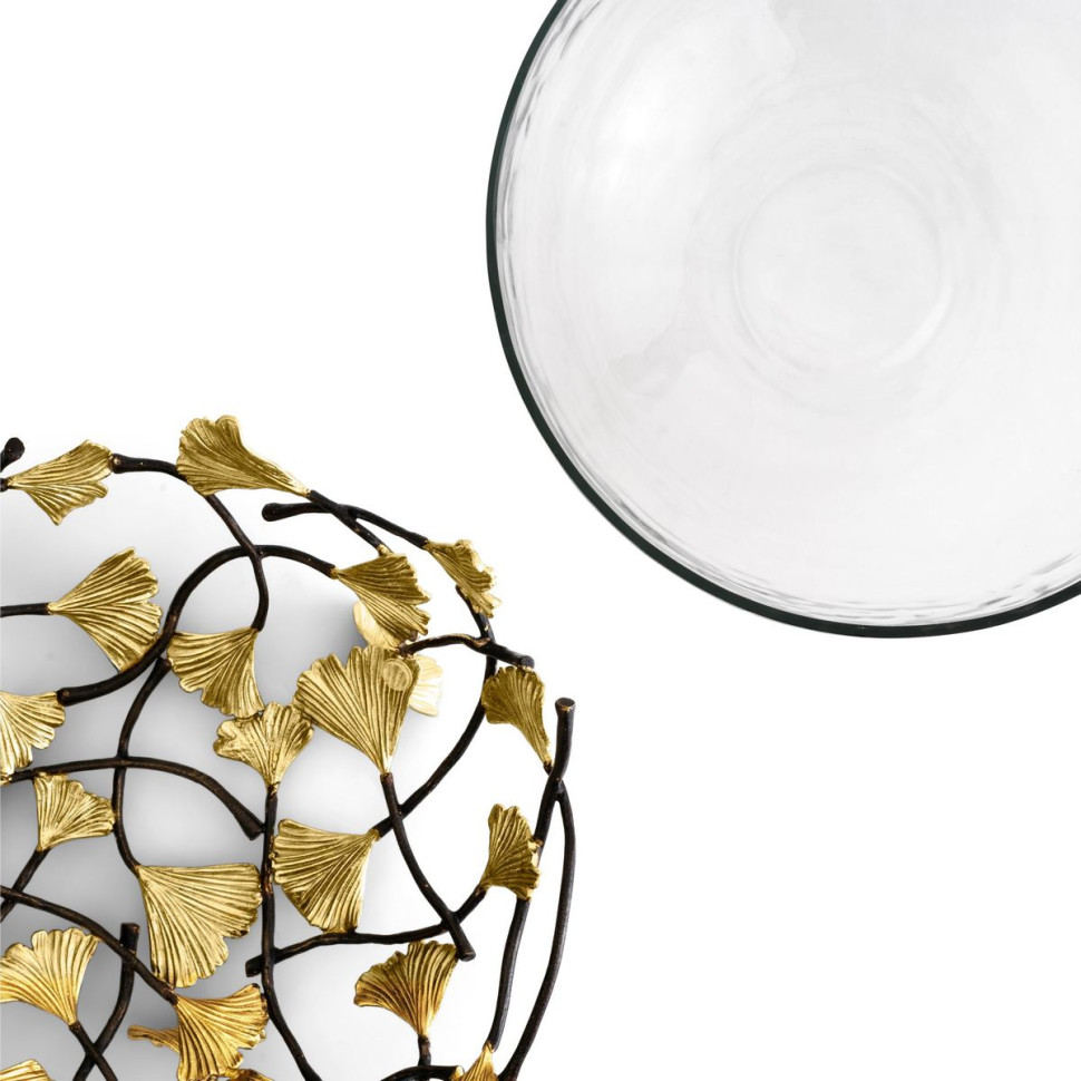 Салатник Michael Aram "Golden Ginkgo", 28 см