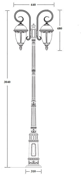 Наземный фонарь St.LOUIS L 89110LA/18/E7 Bl мат/тр Oasis Light