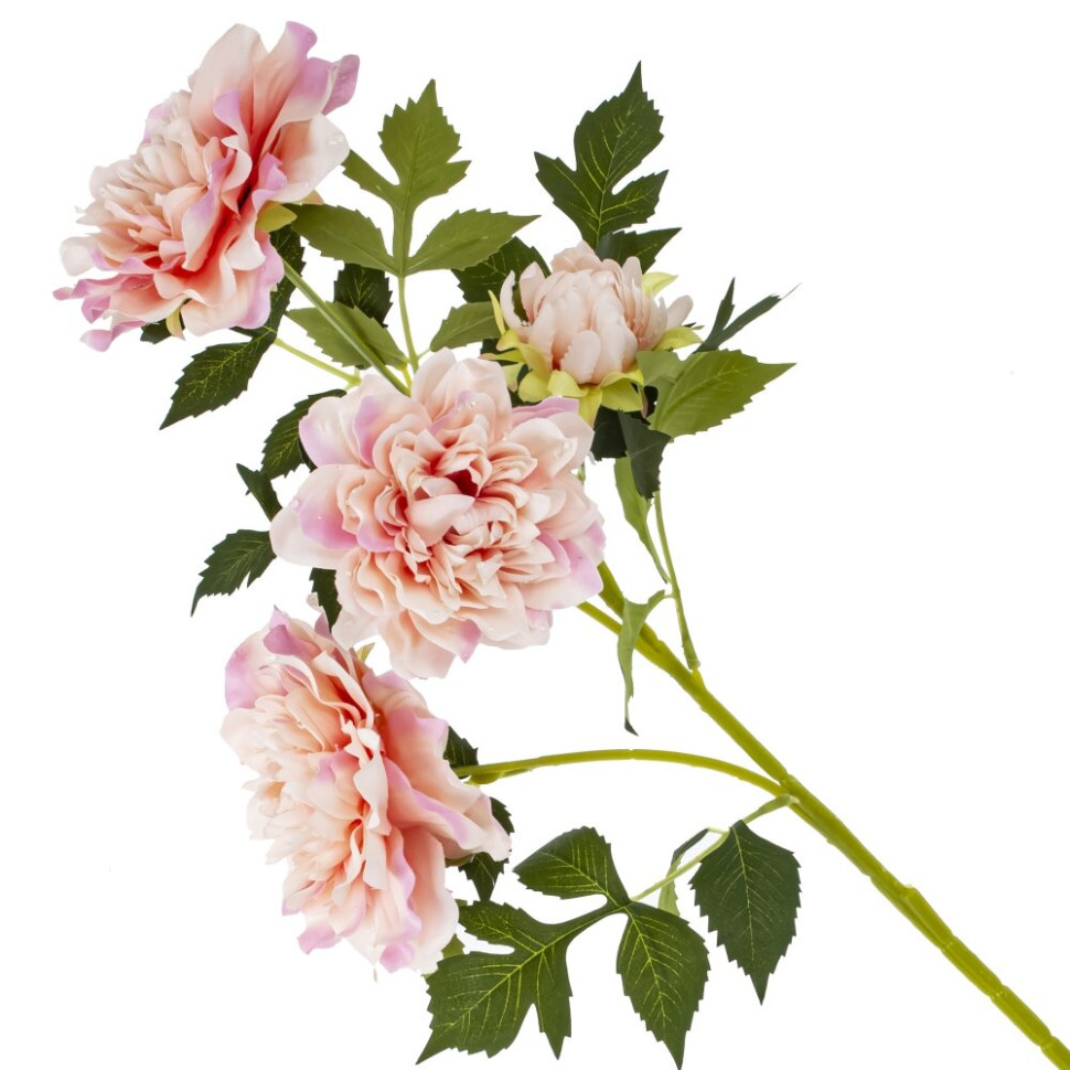 Цветок искусственный с каплями росы "Пион", L20 W14 H64 см