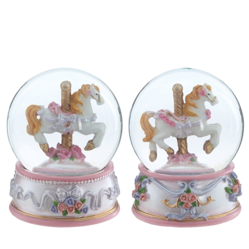 Фигурка декоративная в стекл шаре "Лошадка", D 6,5 см, L6,5 W6,5 H8 см, 2в.