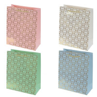 Пакет подарочный M (бумага 210г/м2, блок микс 12шт), L26 W12 H32 см, 4в.