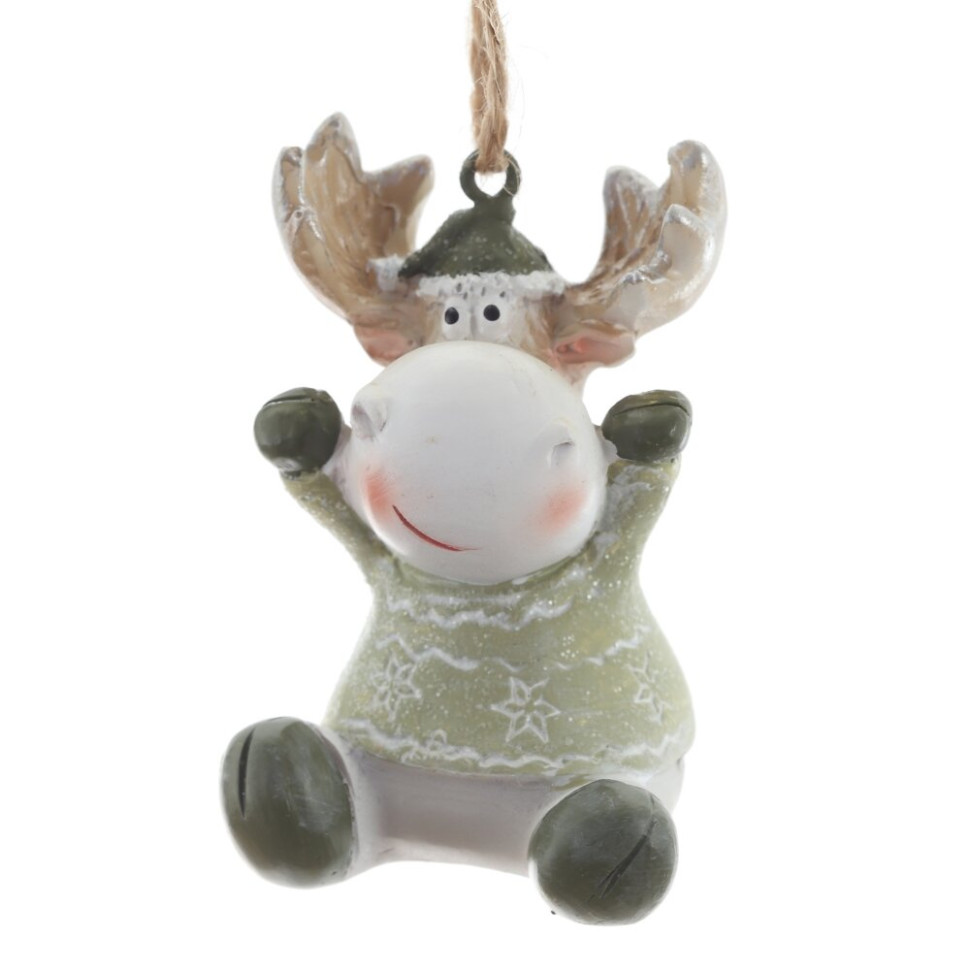 Фигурка декоративная подвесная "Олень",   L4 W4 H5 см, 2в.