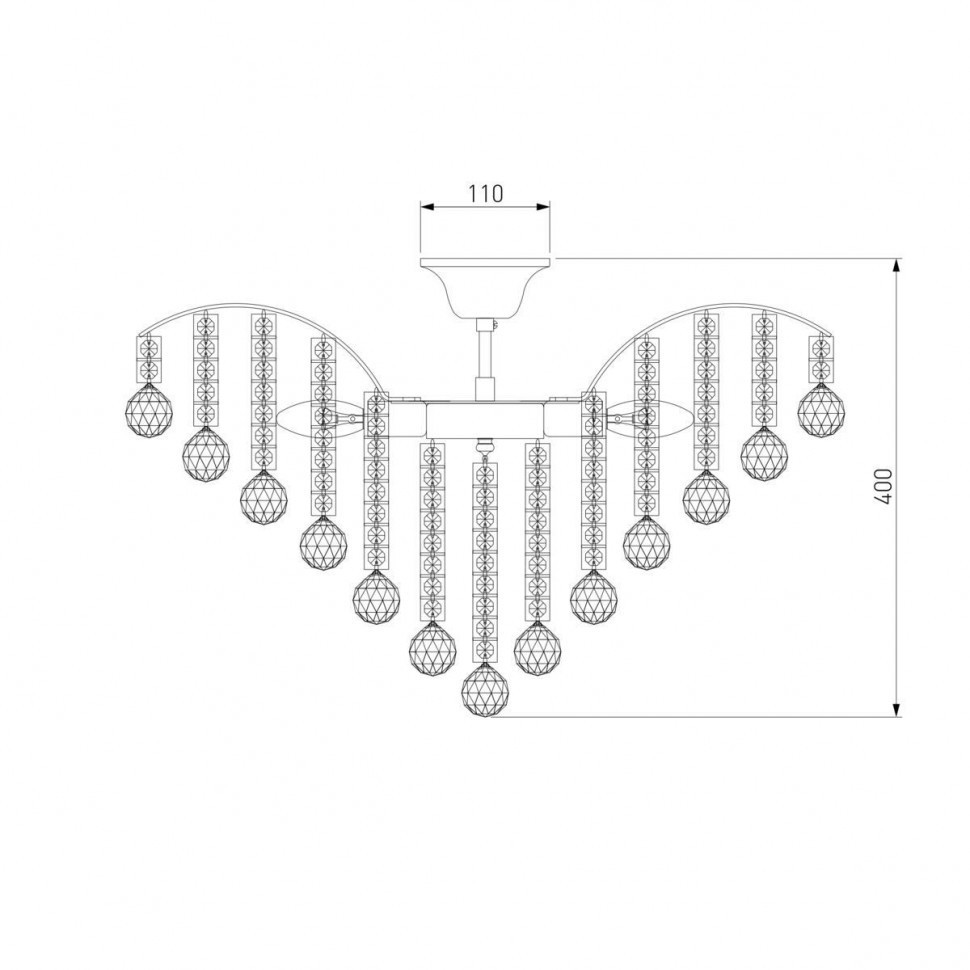 Потолочная люстра Eurosvet 3299/9 хром/прозрачный хрусталь Strotskis
