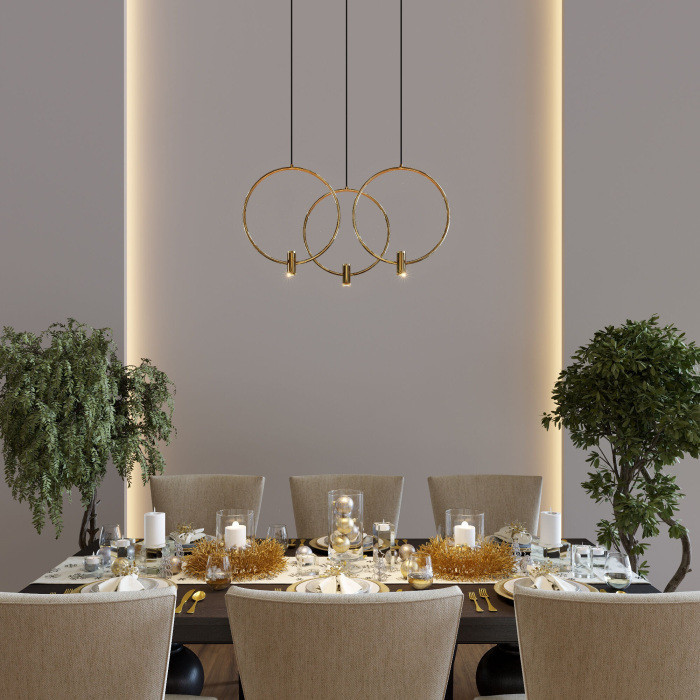 Подвесной светильник Layla 50257/3 LED черный/ латунь Eurosvet