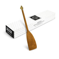 Лопатка деревянная с латунной накладкой широкая "Чеснок"
