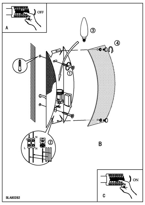 Настенный светильник Bari 80282 Eglo
