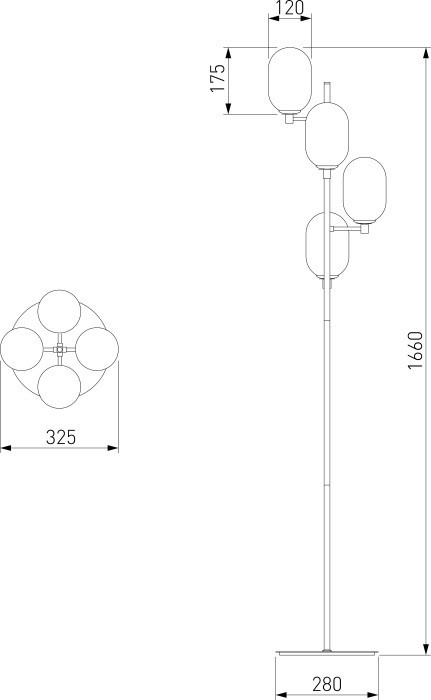 Торшер Loona 01161/4 латунь Eurosvet