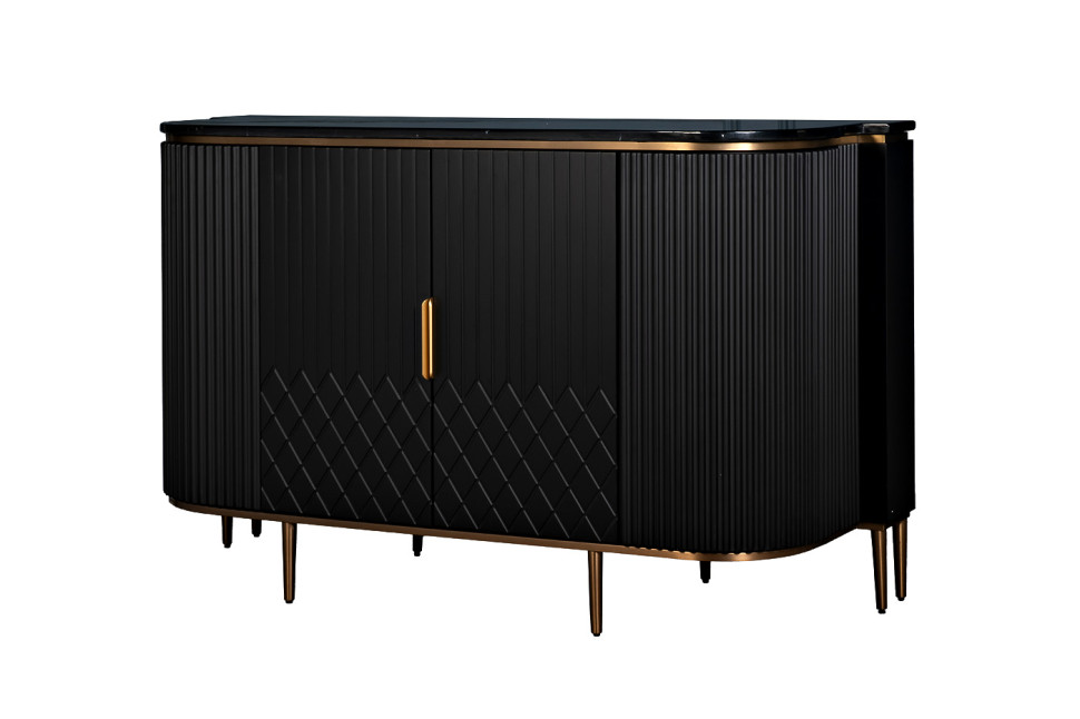 Комод округлый черный