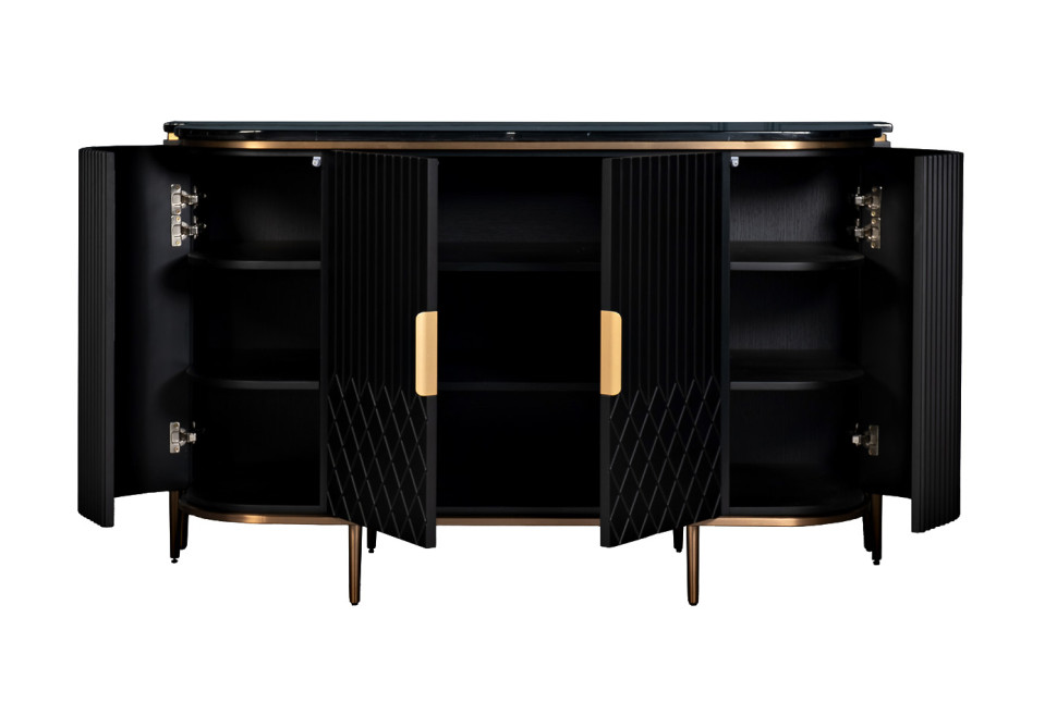 Комод округлый черный