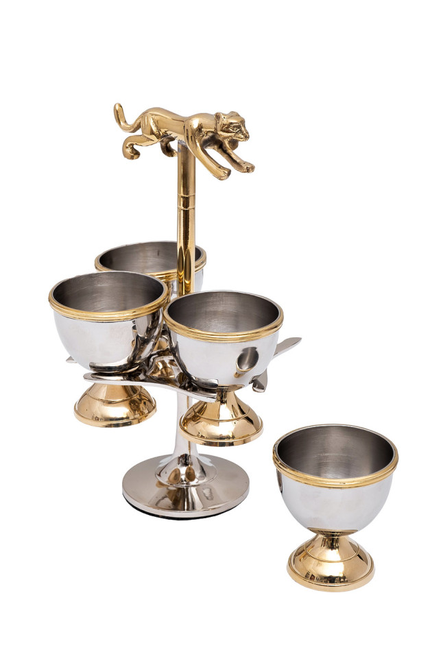 Подставка для яиц "Леопард" хром