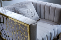 Кресло Basel велюровое серое