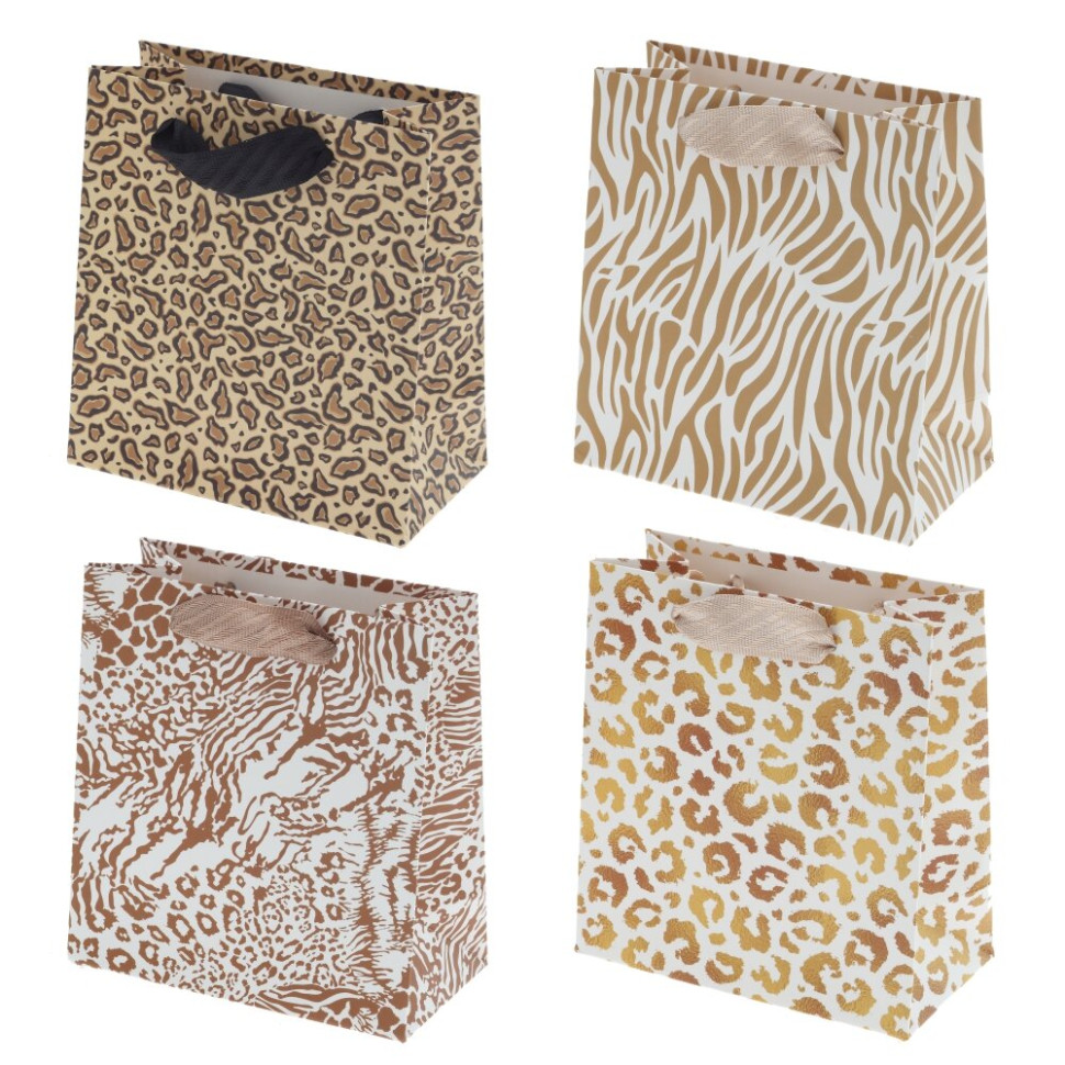 Пакет подарочный XS (бумага 230г/м2, блок микс 12шт), L14 W7 H15 см, 4в.