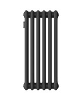 Стальной трубчатый радиатор Kohr Heim 3057/06 секций с боковым подключением 3/4 черный