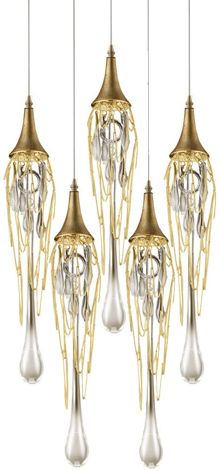 Подвесной светильник Goddess Tears P68009L-5/R gold DeLight Collection