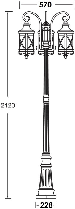 Наземный фонарь LUCERNA 84809B/18 Gb Oasis Light