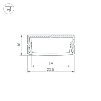 Профиль с рассеивателем Arlight ARH-Wide-H10-2000 Anod+Opal 036768 Профиль с рассеивателем Arlight ARH-Wide-H10-2000 Anod+Opal 036768