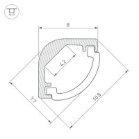 Профиль Arlight ARH-KANT-H8-2000 ANOD 036323 Профиль Arlight ARH-KANT-H8-2000 ANOD 036323