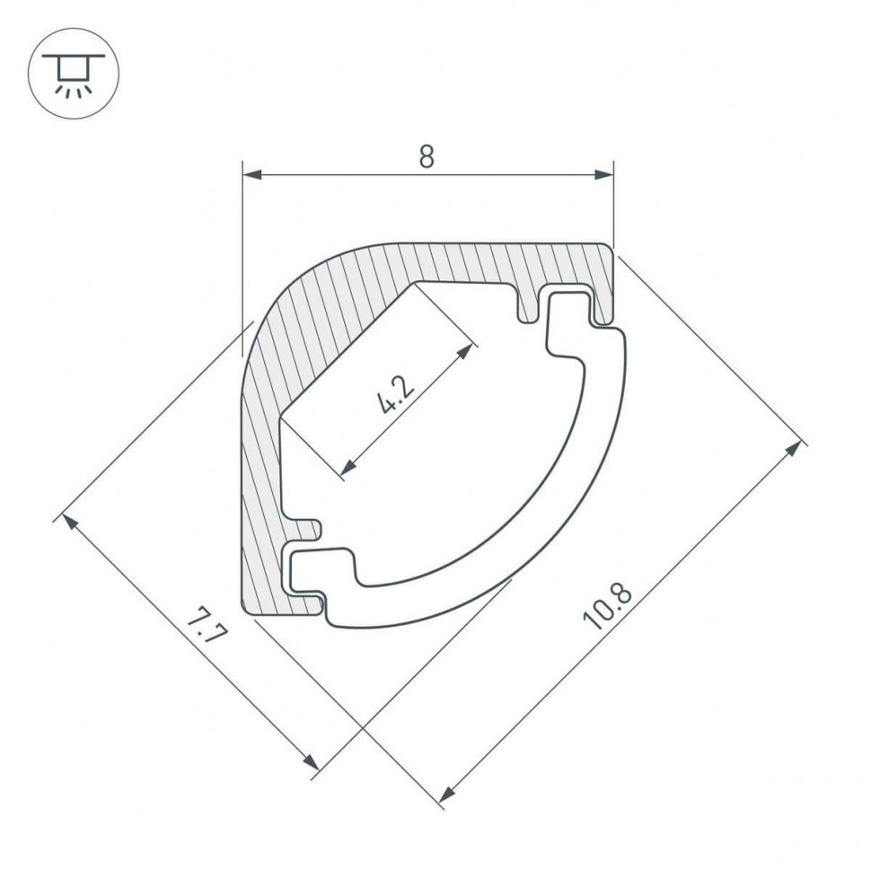 Профиль Arlight ARH-KANT-H8-2000 ANOD 036323