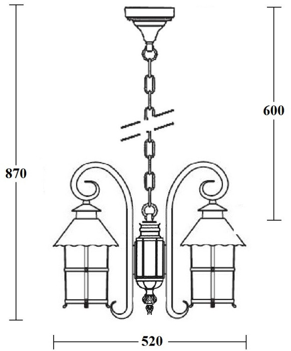 Уличный светильник подвесной CAIOR 1 81570/2/18 Gb Oasis Light