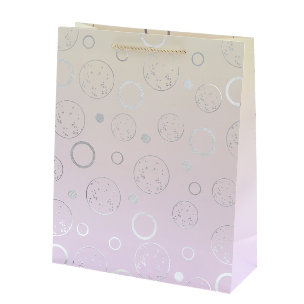 Пакет подарочный M (бумага 210г/м2, блок микс 12шт), L26 W10 H32 см, 4в.