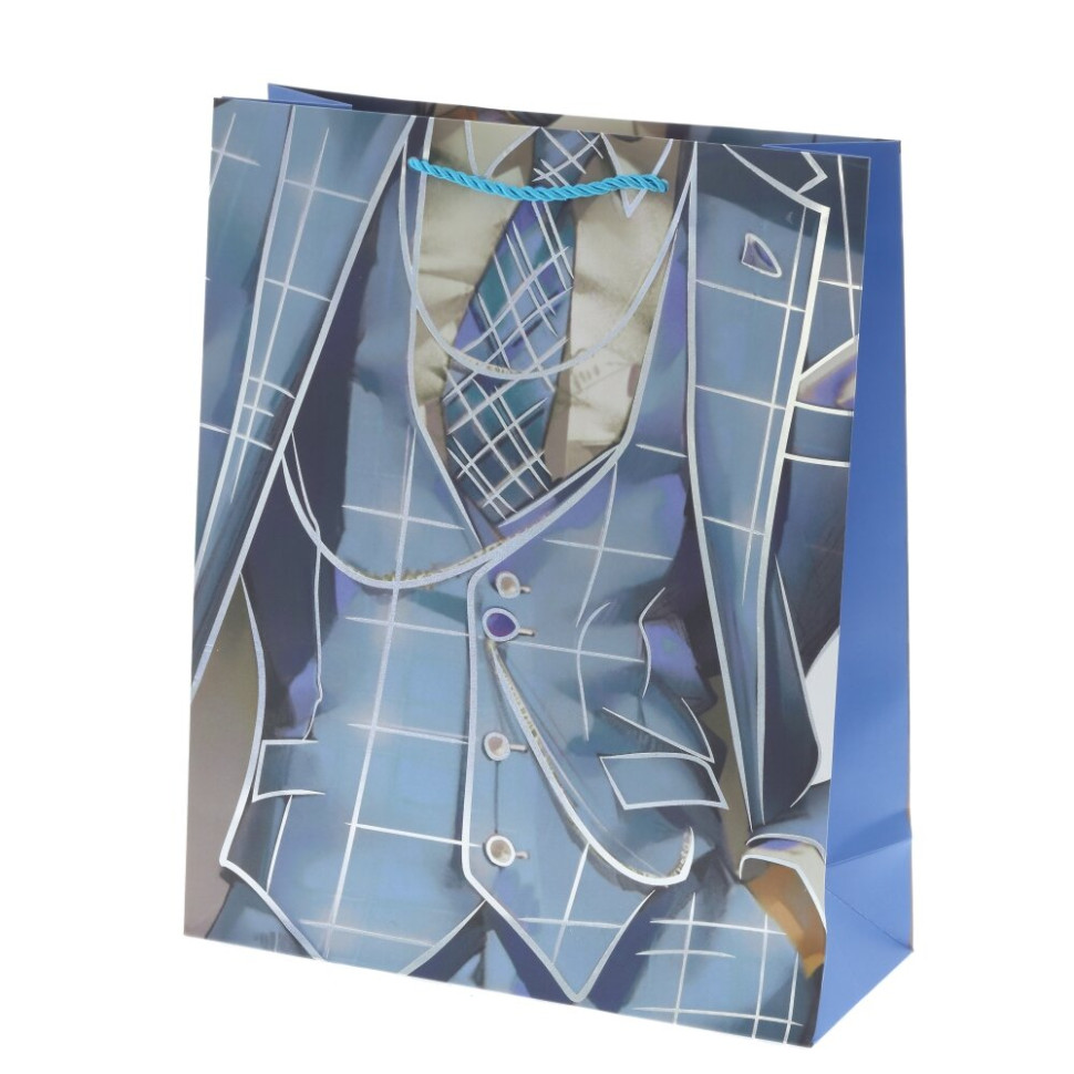 Пакет подарочный M (бумага 210г/м2, блок микс 12шт), L26 W10 H32 см, 4в.