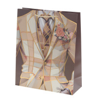 Пакет подарочный M (бумага 210г/м2, блок микс 12шт), L26 W10 H32 см, 4в.