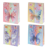 Пакет подарочный M (бумага 210г/м2, блок микс 12шт), L26 W10 H32 см, 4в.