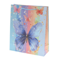 Пакет подарочный M (бумага 210г/м2, блок микс 12шт), L26 W10 H32 см, 4в.