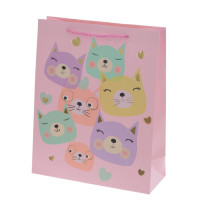 Пакет подарочный M (бумага 210г/м2, блок микс 12шт), L26 W10 H32 см, 4в.