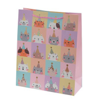 Пакет подарочный M (бумага 210г/м2, блок микс 12шт), L26 W10 H32 см, 4в.