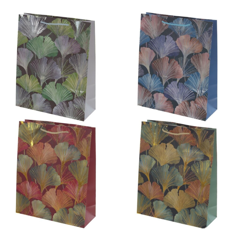 Пакет подарочный M (бумага 210г/м2, блок микс 12шт), L26 W10 H32 см, 4в.