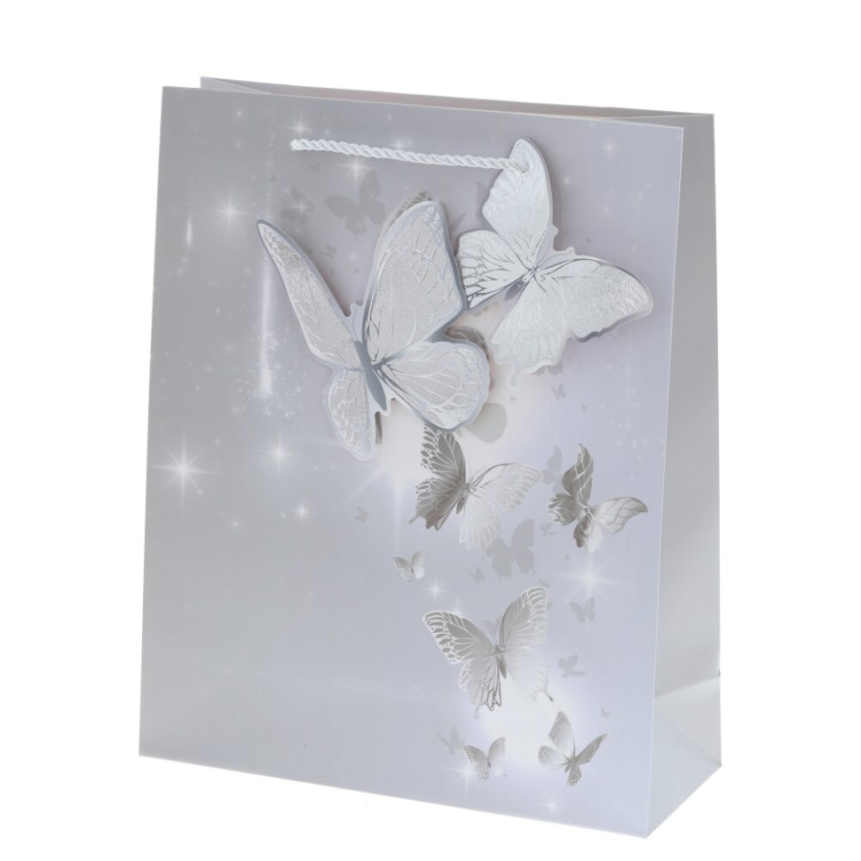 Пакет подарочный M (бумага 210г/м2, блок микс 12шт), L26 W10 H32 см, 4в.