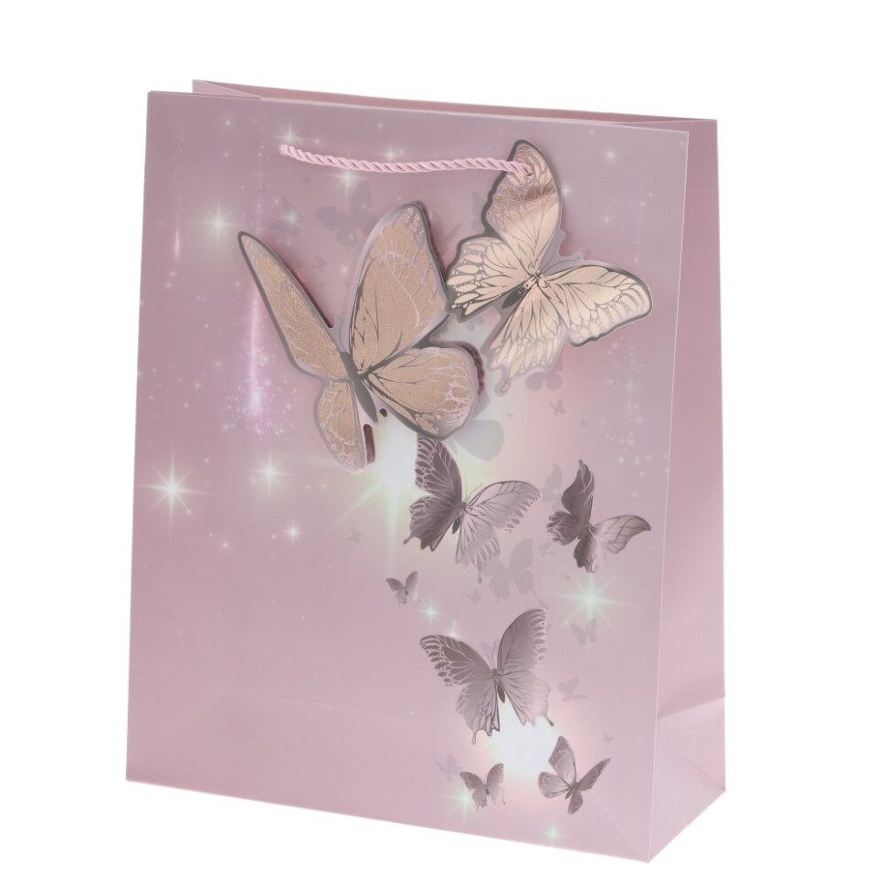 Пакет подарочный M (бумага 210г/м2, блок микс 12шт), L26 W10 H32 см, 4в.