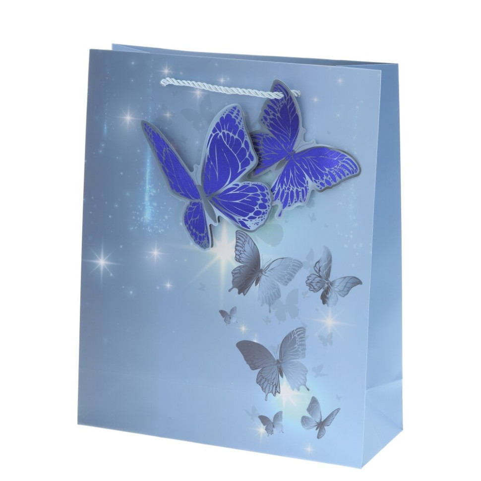 Пакет подарочный M (бумага 210г/м2, блок микс 12шт), L26 W10 H32 см, 4в.