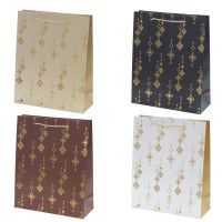 Пакет подарочный M (бумага 210г/м2, блок микс 12шт), L26 W10 H32 см, 4в.