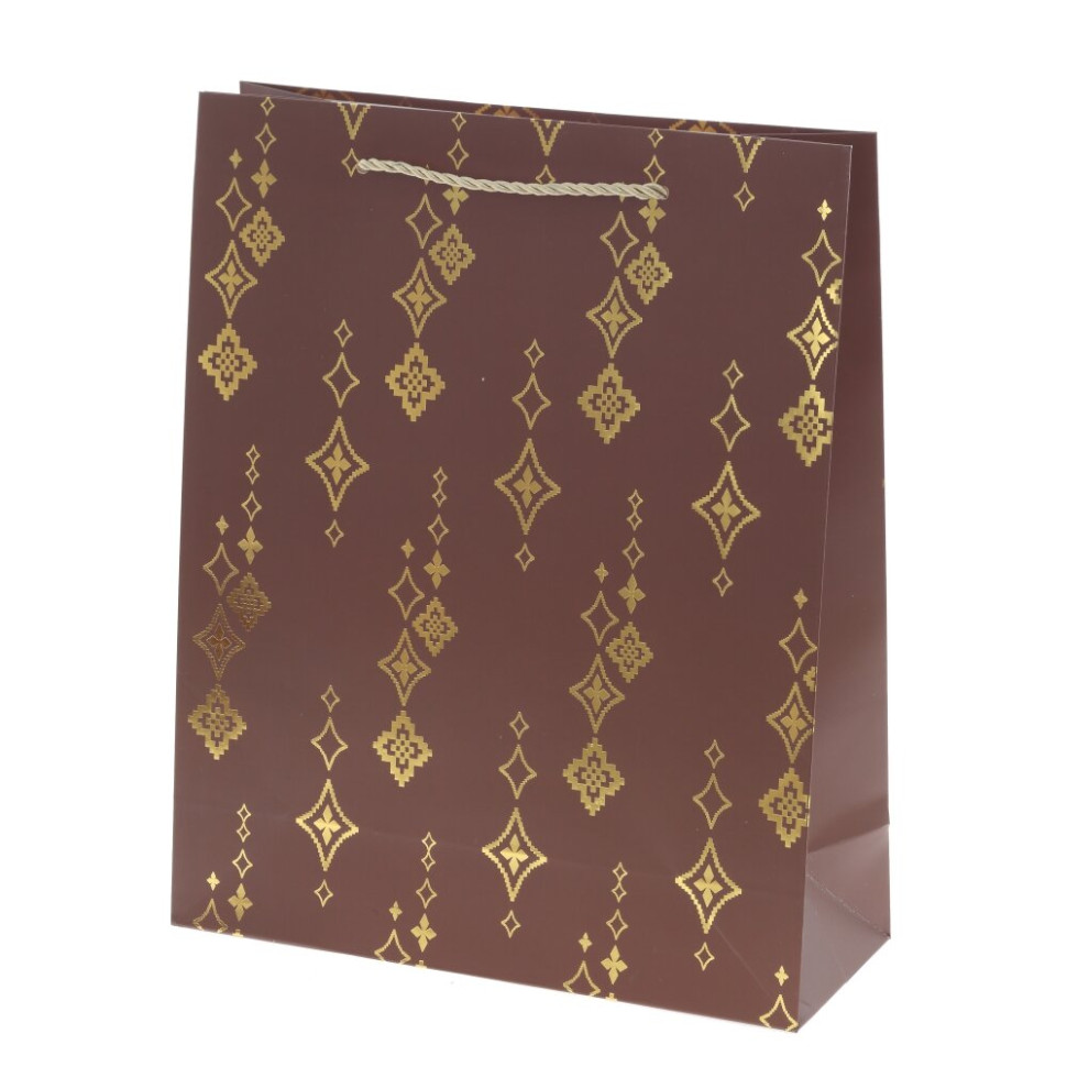 Пакет подарочный M (бумага 210г/м2, блок микс 12шт), L26 W10 H32 см, 4в.