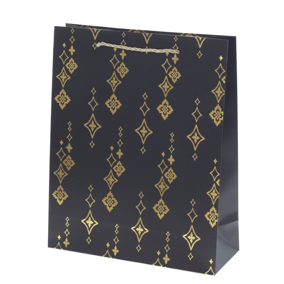 Пакет подарочный M (бумага 210г/м2, блок микс 12шт), L26 W10 H32 см, 4в.