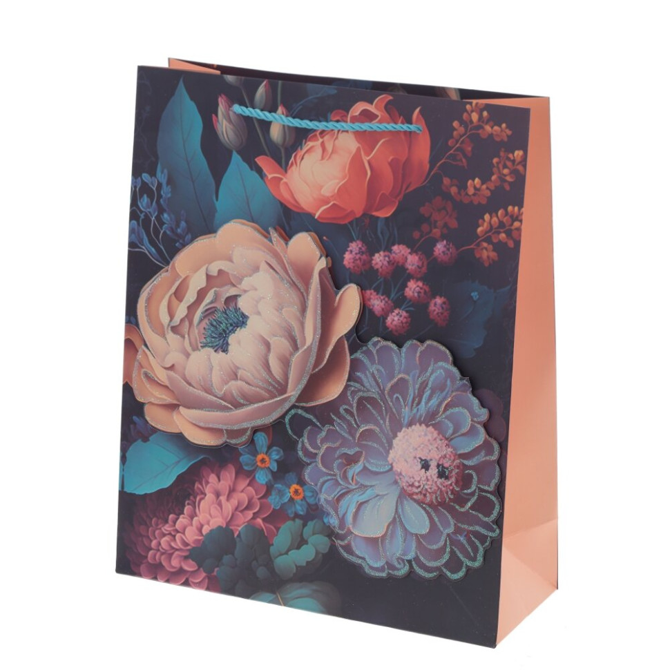 Пакет подарочный M (бумага 210г/м2, блок микс 12шт), L26 W10 H32 см, 4в.