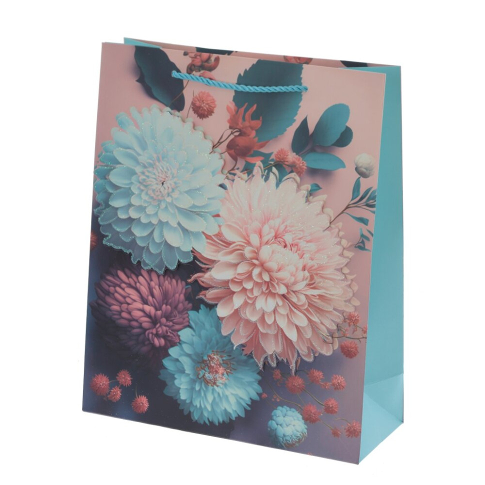 Пакет подарочный M (бумага 210г/м2, блок микс 12шт), L26 W10 H32 см, 4в.