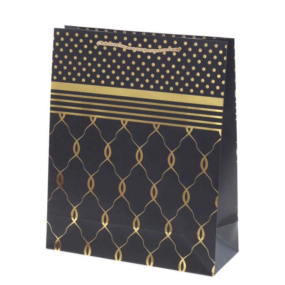 Пакет подарочный M (бумага 210г/м2, блок микс 12шт), L26 W10 H32 см, 4в.